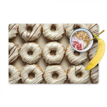 Placemat vinyl - Donuts - Chocolade - Wit - Beige