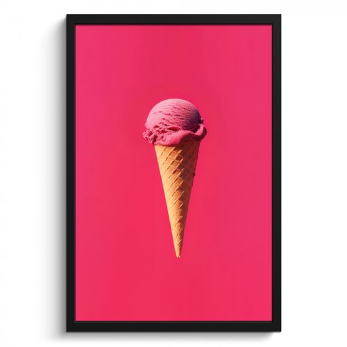 Poster met lijst - Schepijs - Roze - Hoorntje