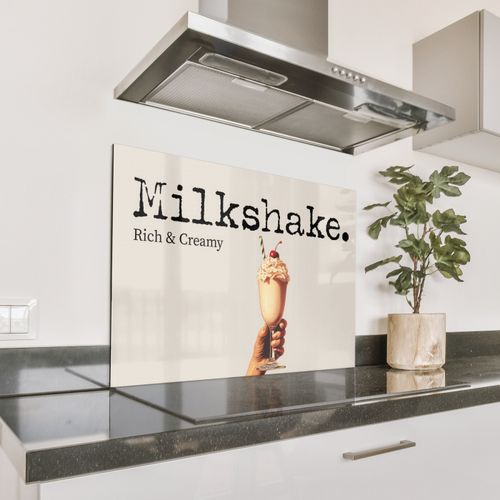 Spatscherm Aluminium - Milkshake - Kers - Rietje
