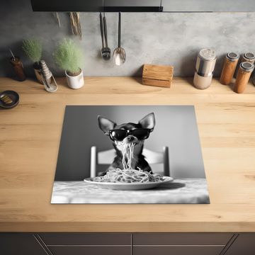 Inductie beschermer - Chihuahua - Hond - Zonnebril - Humoristisch - Zwart - Wit - Spaghetti