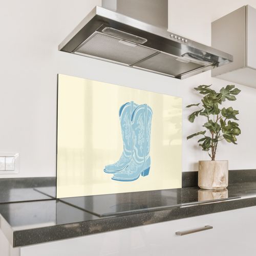 Spatscherm Aluminium - Illustratie - Cowboylaarzen - Patroon