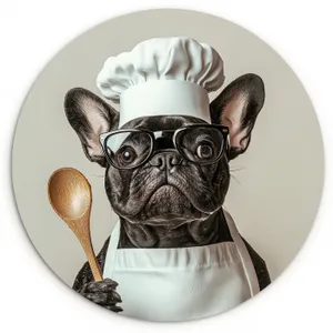 Muurcirkel - Bril - Hond - Kok