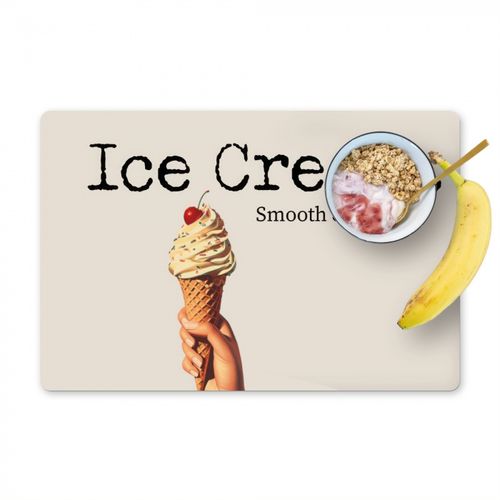 Placemat vinyl - Ice cream - Softijs - Kleurrijk - Kers