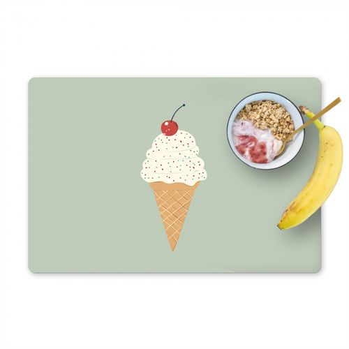 Placemat vinyl - Illustratie - Ijsje - Spikkels - Kers