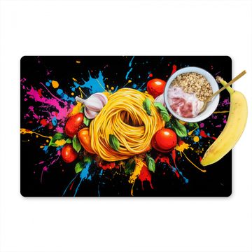 Placemat vinyl - Spaghetti - Graffiti - Verf - Kleurrijk - Eten - Modern
