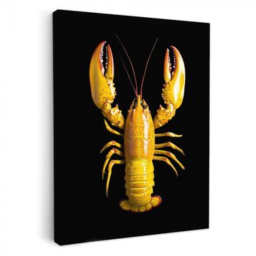 Canvas schilderij - Kreeft - Geel - Stippen - Effen