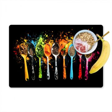 Placemat vinyl - Lepels - Kruiden - Modern - Graffiti - Verf - Kleurrijk