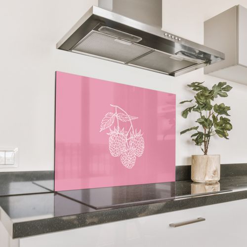 Spatscherm Aluminium - Frambozen - Steel - Getekend - Roze