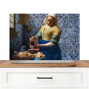 Spatscherm Aluminium - Het Melkmeisje in Delftsblauw