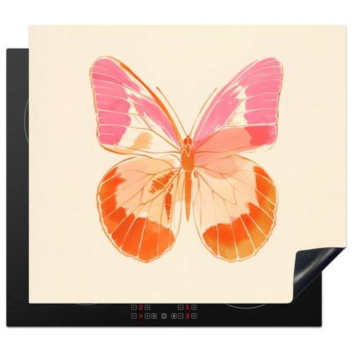 Inductie beschermer - Oranje - Vlinder - Minimalistisch