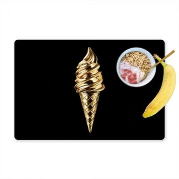Placemat vinyl - Ijs - Goud - Zwart - Eten