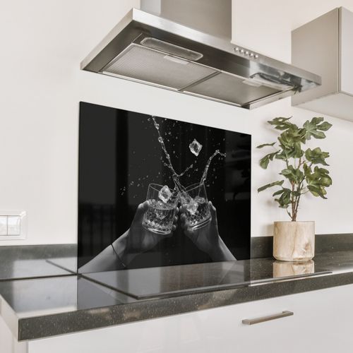 Spatscherm Aluminium - Whickyglazen - Ijs - Spetters - Zwart