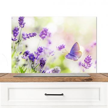 Spatscherm Aluminium - Lavendeldroom met Vlinder
