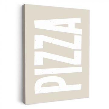 Canvas schilderij - Pizza - Decoratie - Japandi - Wit