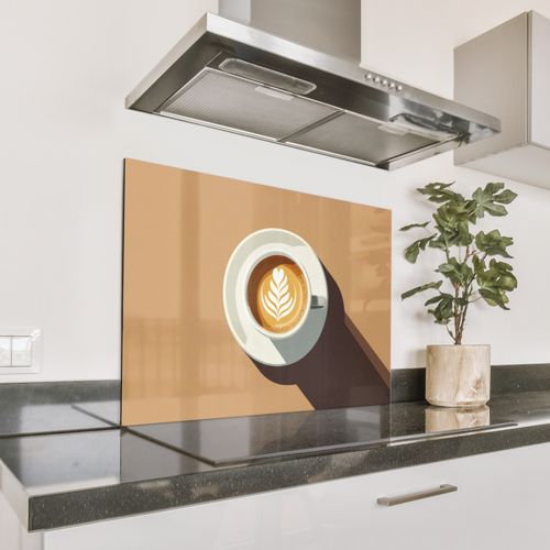 Spatscherm Aluminium - Cappuccino - Kop - Schotel - Minimalitisch