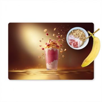 Placemat vinyl - Framboos - Smoothie - Drinken - Roze
