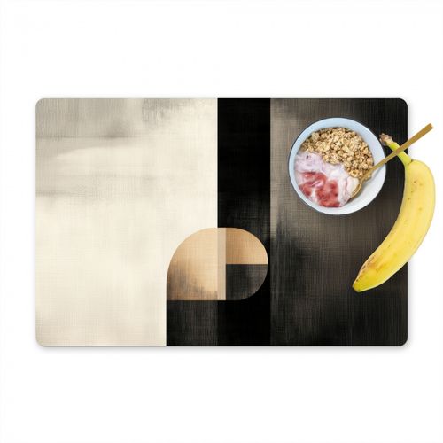 Placemat vinyl - Vormen - Modern - Zwart