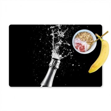 Placemat vinyl - Champagne - Zwart - Spetters - Popping
