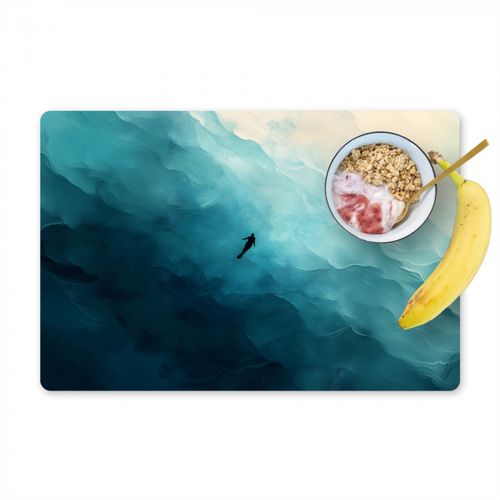 Placemat vinyl - Zee - Silhouet - Abstract - Blauw