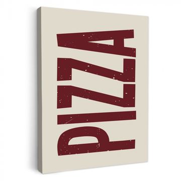 Canvas schilderij - Pizza - Vintage - Decoratie - Japandi