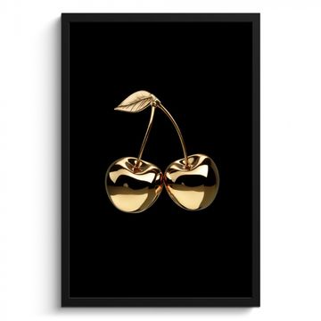 Poster met lijst - Kersen - Zwart - Goud - Chrome