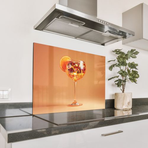 Spatscherm Aluminium - Drank - Oranje - Glitter - Disco