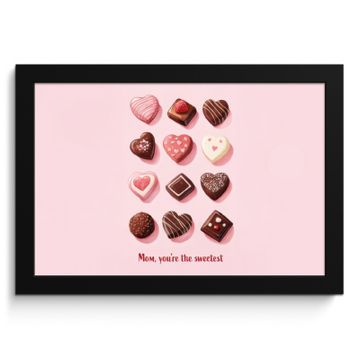 Poster met lijst - Chocolaatjes - Hartvormig - Liefste
