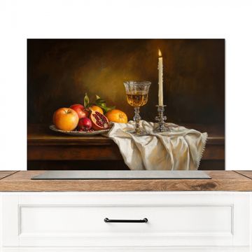 Spatscherm Aluminium - Fruit -  Stilleven - Wijn - Kaars