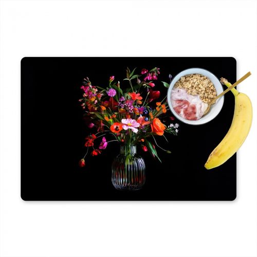 Placemat vinyl - Boeket - Veldbloemen - Vaas