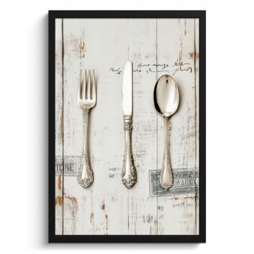 Poster met lijst - Zilver - Bestek - Hout