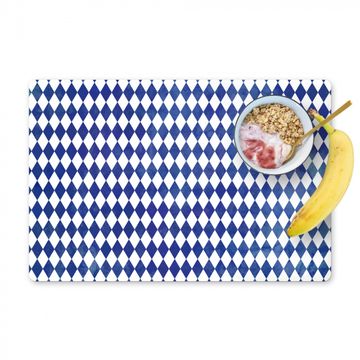Placemat vinyl - Blauwe Ruit Illusie