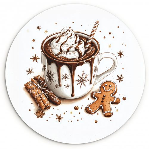 Muurcirkel - Chocomel - Decoratie - Koek - Winter - Kerst
