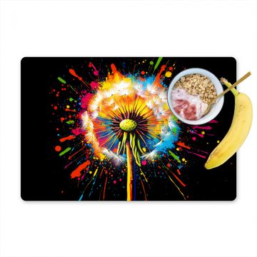 Placemat vinyl - Paardenbloem - Graffiti - Kleurrijk - Bloemen - Natuur