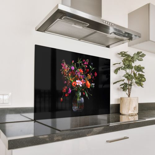 Spatscherm Aluminium - Boeket - Veldbloemen - Vaas