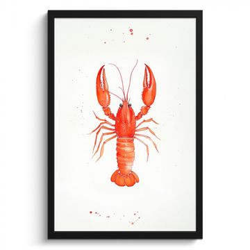 Poster met lijst - Kreeft - Waterverf - Aquarel - Oranje