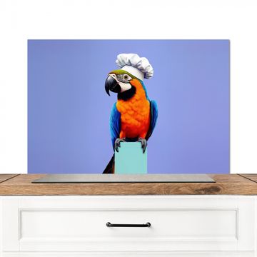 Spatscherm Aluminium - Papegaai - Koksmuts - Vogel - Leuk