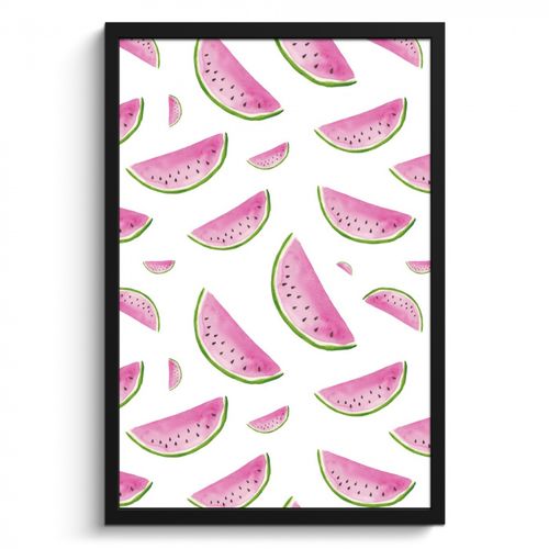 Poster met lijst - Zomerse Watermeloen Sneden