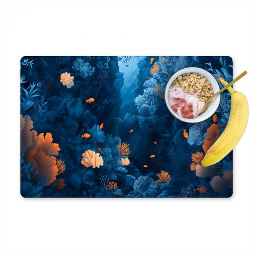 Placemat vinyl - Koraalrif - Vissen - Oceaan - Blauw