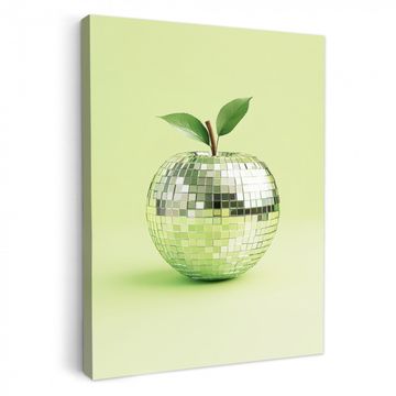 Canvas schilderij - Groen - Disco - Decoratie - Appel