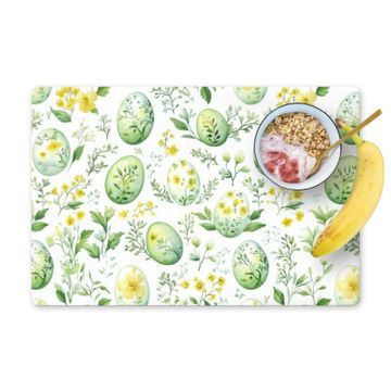 Placemat vinyl - Patroon - Groen - Eieren