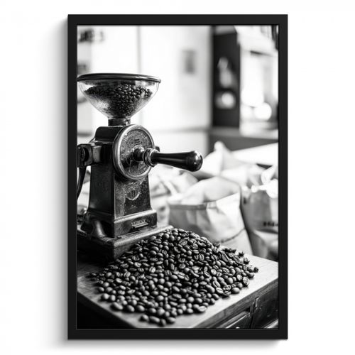 Poster met lijst - Koffiemolen - Gemalen - Vintage
