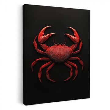 Canvas schilderij - Krab - Rood - Vissen - Schaaldieren