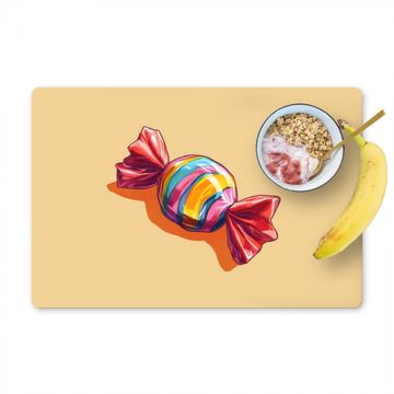 Placemat vinyl - Geel - Snoep - Kleur