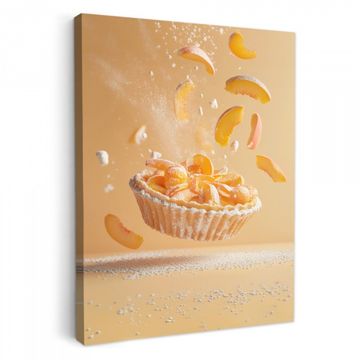 Canvas schilderij - Peach - Eten - Taart - Oranje