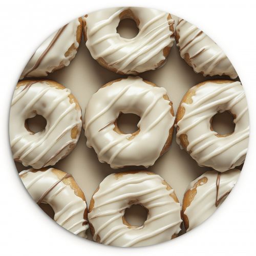 Muurcirkel - Donuts - Chocolade - Wit - Beige