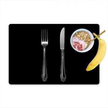 Placemat vinyl - Vork - Mes - Zilver