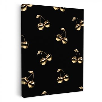 Canvas schilderij - Patroon - Kersen - Goud - Chrome