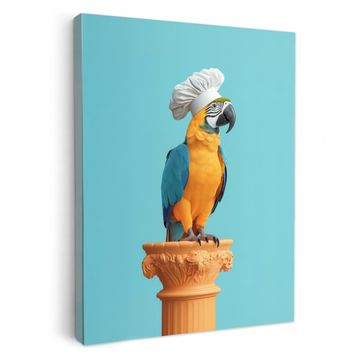 Canvas schilderij - Papegaai - Koksmuts - Grappig - Vogel