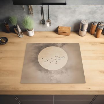 Inductie beschermer - Vogel - Beige - Japandi