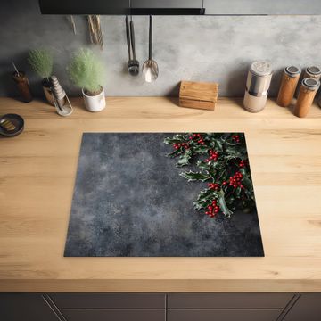 Inductie beschermer - Christmas - Takken - Winter - Rood